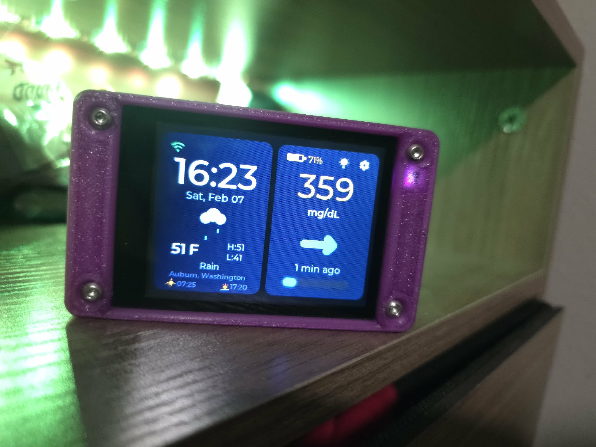 CYGM assembled device showing glucose dashboard